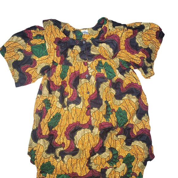 Vintage African Print Maxi Dress & Skirt Set - The African Village - M - 100% Co - Picture 6 of 6